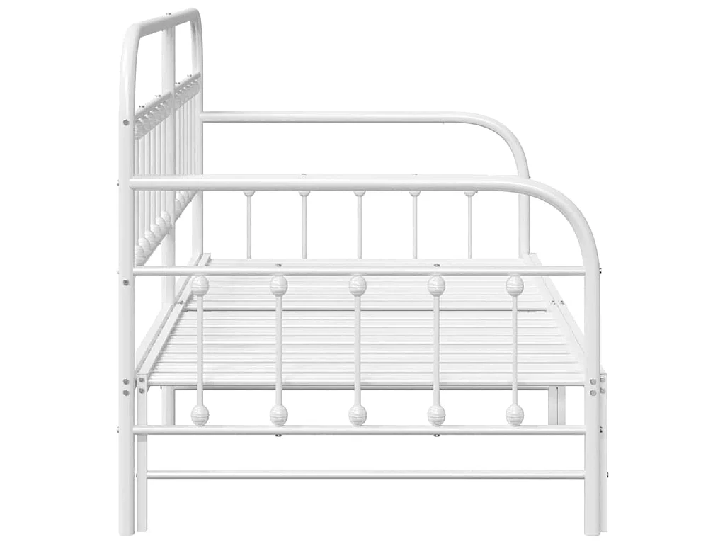 Cadre de lit de jour Blanc 90 x 190 cm Acier enduit de poudre