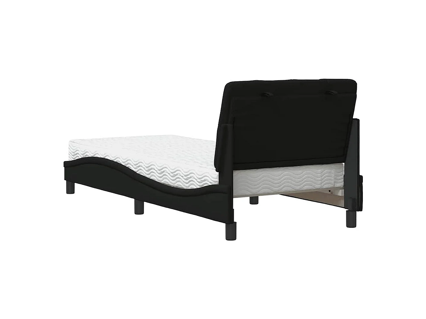 Bett mit Matratze Schwarz 90x190 cm Stoff