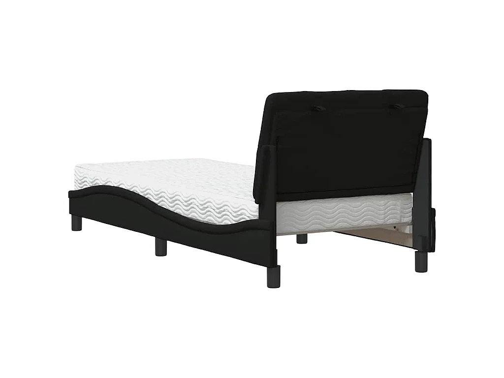 Cama com colchão 90x190 cm tecido preto