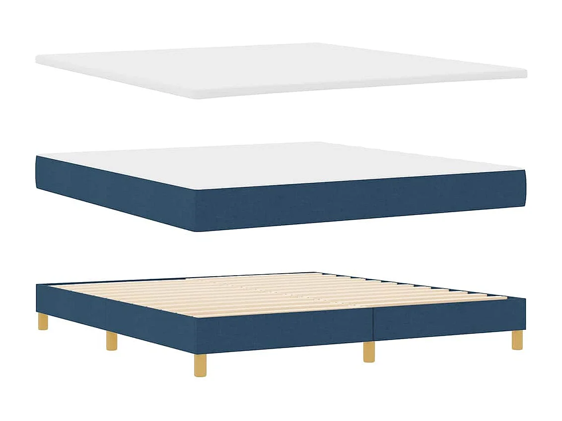 Letto a molle con materasso Blu 200 x 180 cm Poliestere