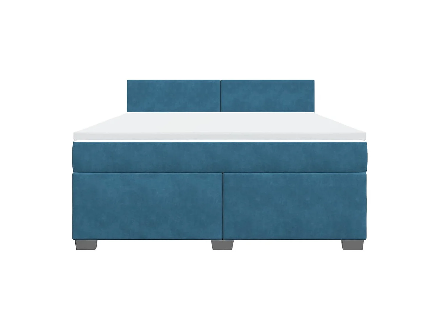 Boxspring met matras fluweel blauw 180x200 cm