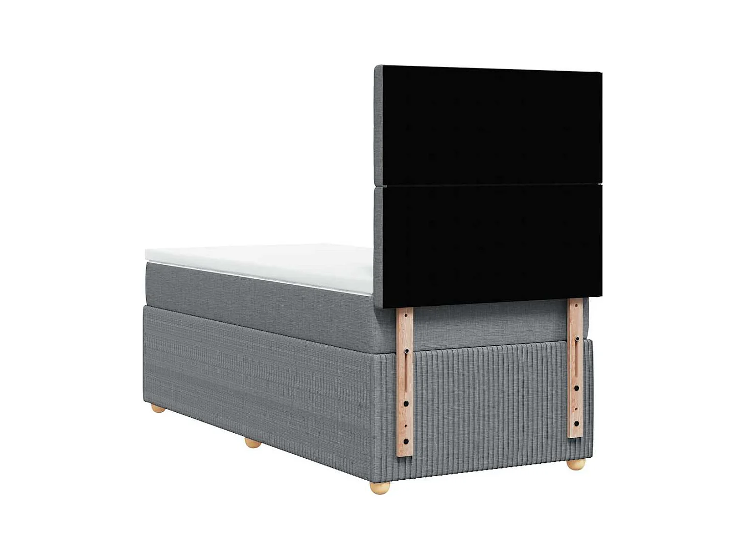 Boxspring met matras stof lichtgrijs 90x200 cm