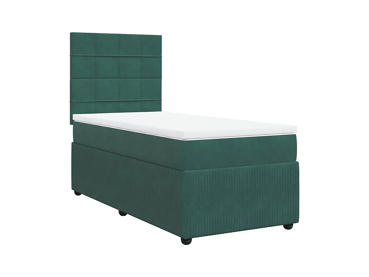 Sommier à lattes de lit avec matelas Vert foncé 90x200 cm