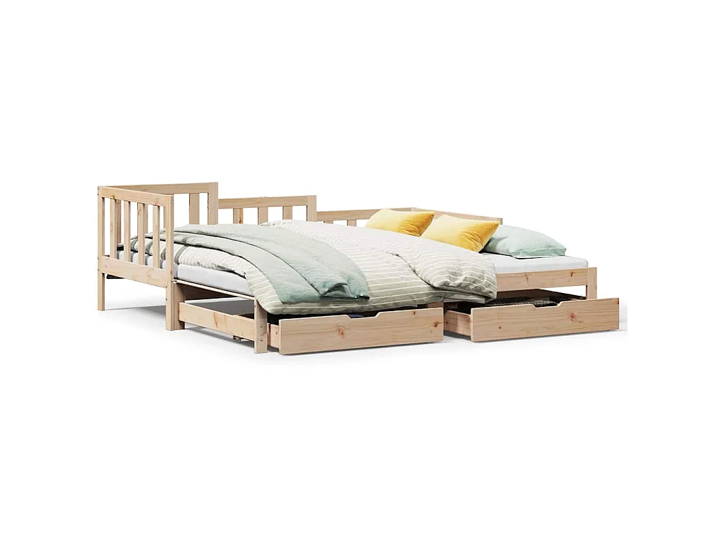 Divano Letto Estraibile con Cassetti senza Materasso 90x200 cm