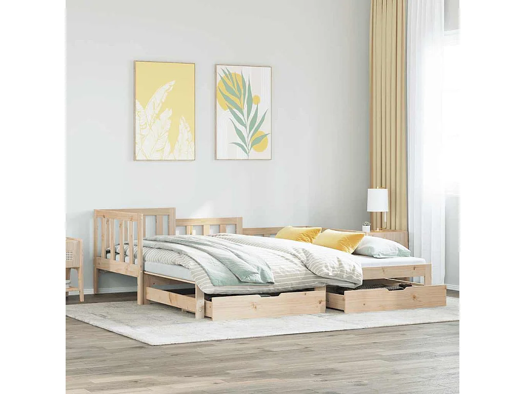 Divano Letto Estraibile con Cassetti senza Materasso 90x200 cm