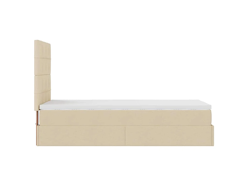 Bed met matras 90x200 cm stof crèmekleurig
