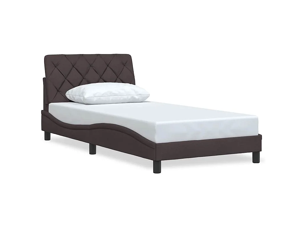 Bedframe zonder matras 100x200 cm stof donkerbruin
