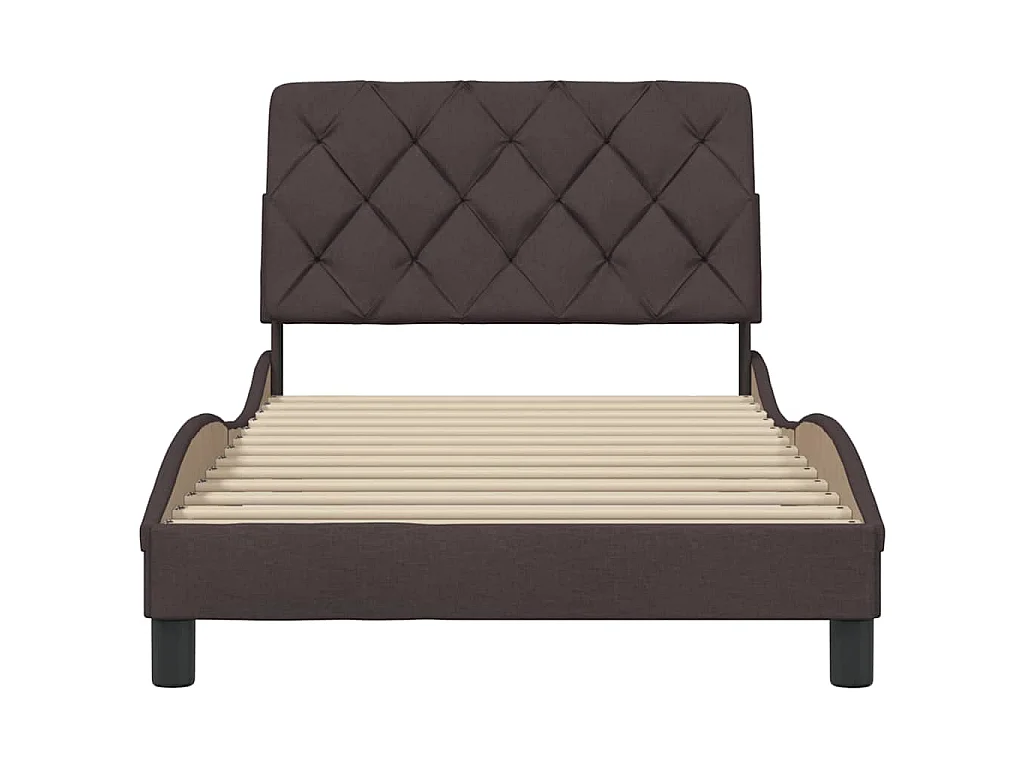 Bedframe zonder matras 100x200 cm stof donkerbruin