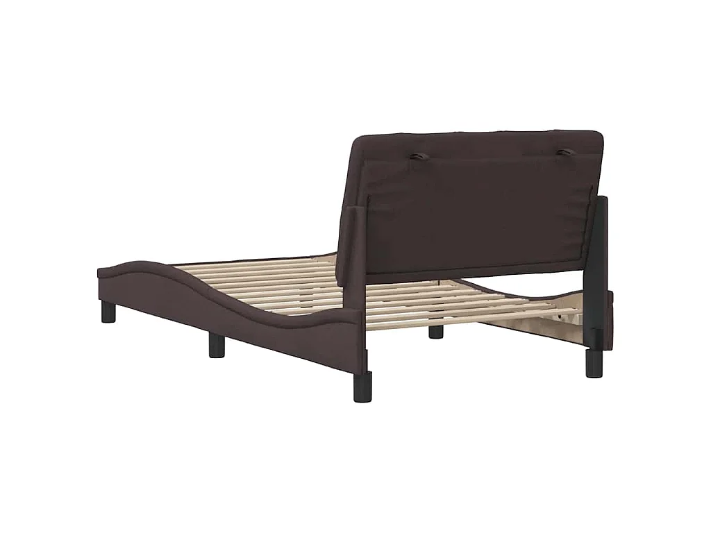 Bedframe zonder matras 100x200 cm stof donkerbruin
