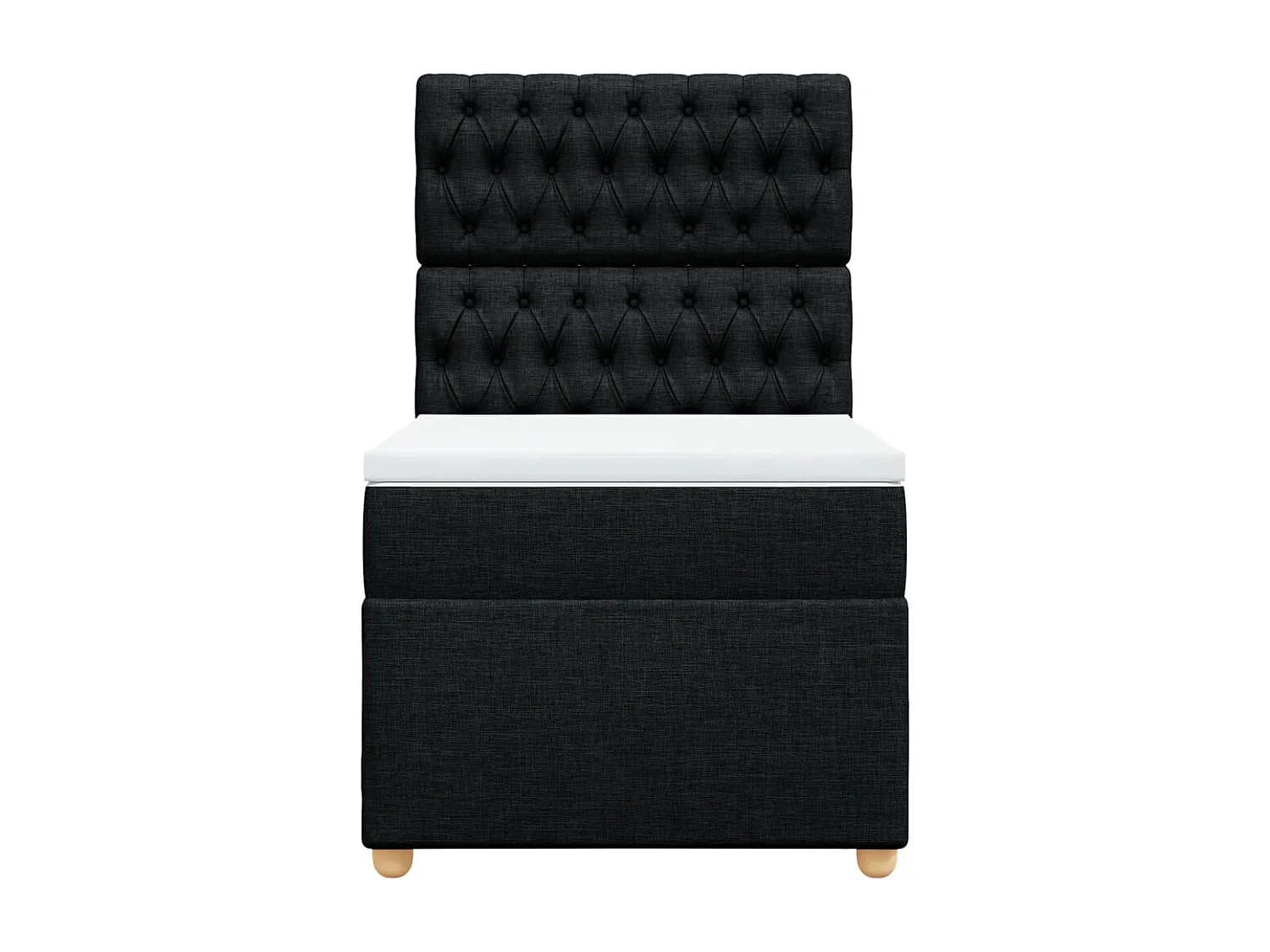 Giroletto a Molle con Materasso Nero 90x200 cm in Tessuto