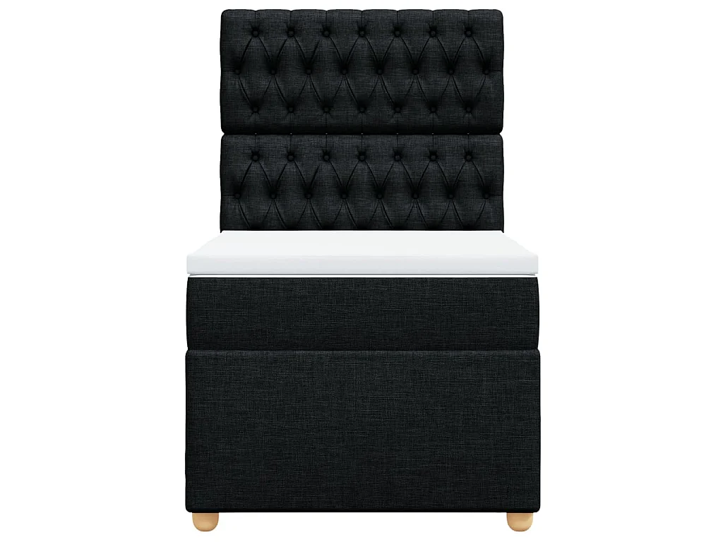 Cama com molas/colchão 90x200 cm tecido preto