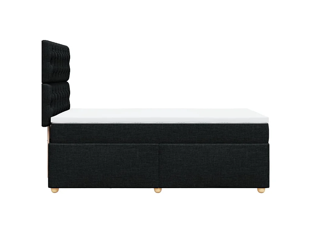 Cama com molas/colchão 90x200 cm tecido preto