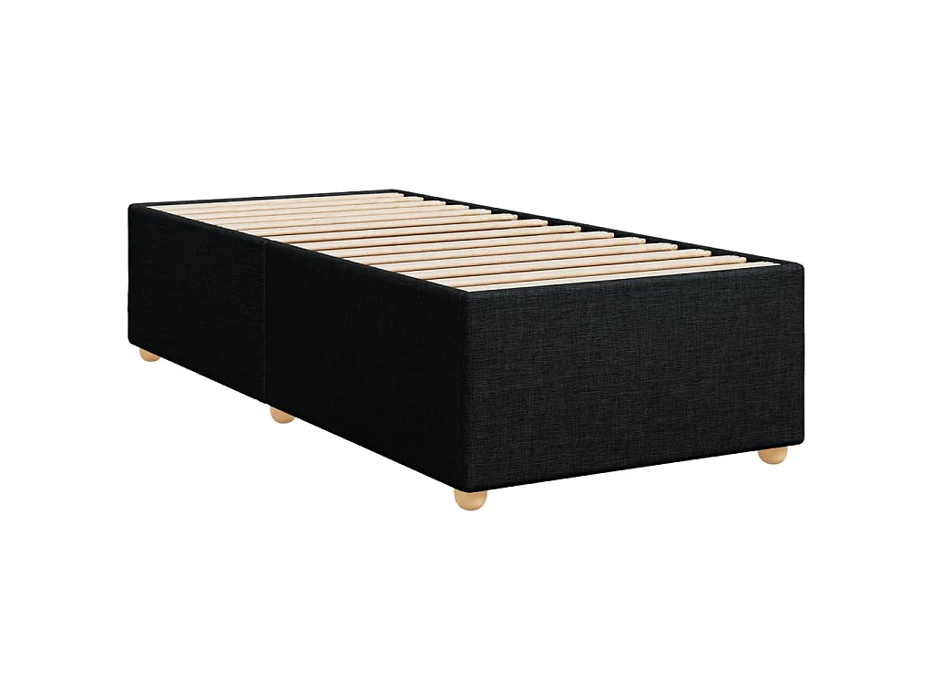 Cama com molas/colchão 90x200 cm tecido preto