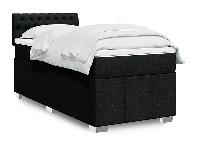 Boxspringbett mit Matratze Schwarz 90x190 cm Stoff