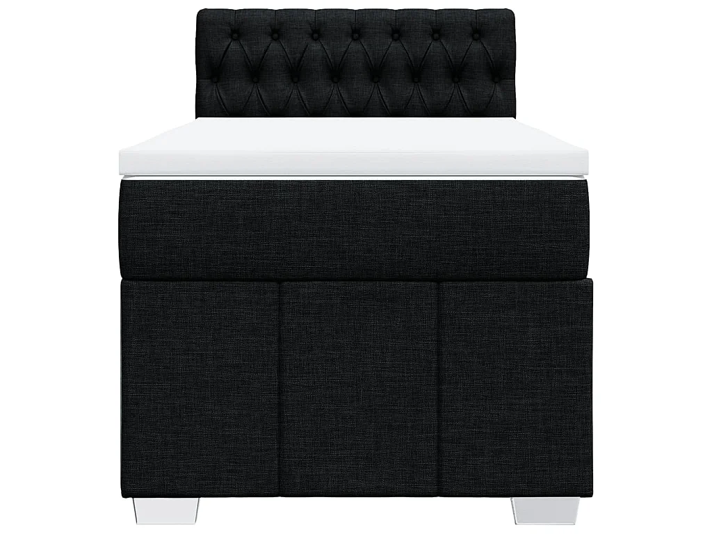 Giroletto a Molle con Materasso Nero 90x190 cm in Tessuto