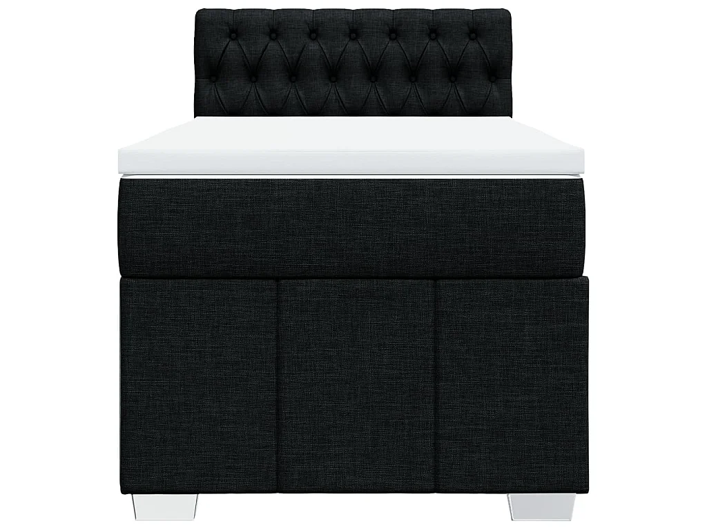 Boxspring met matras stof zwart 90x190 cm