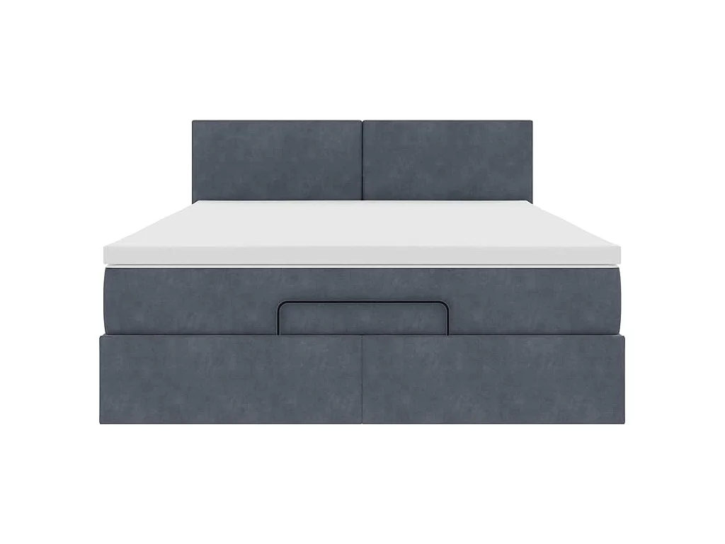 Ottoman bed met matras en LED's 140x190cm fluweel donkergrijs