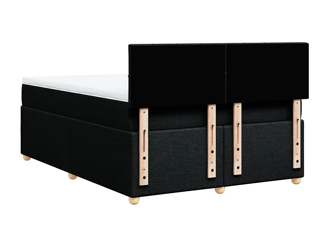 Giroletto a Molle con Materasso Nero 140x190 cm in Tessuto