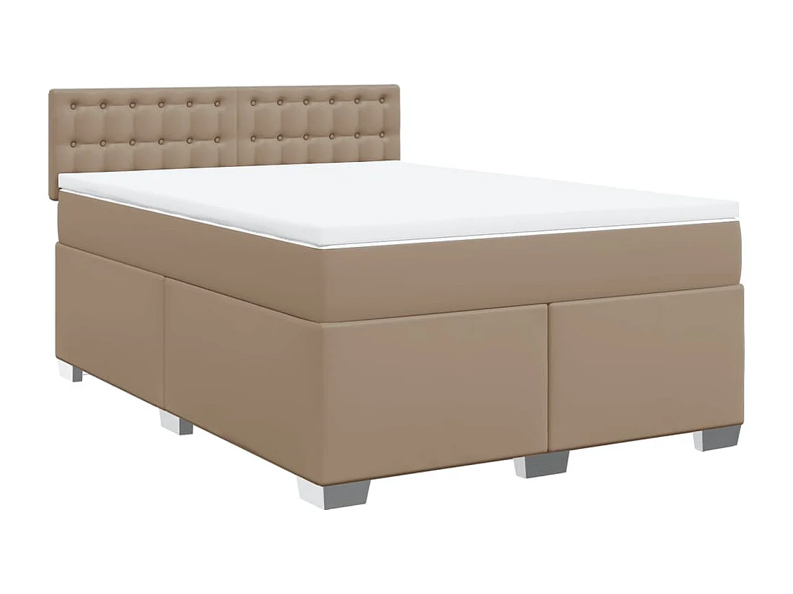 Boxspringbett Matratze Cappuccino-Braun 140x200cm Kunstleder