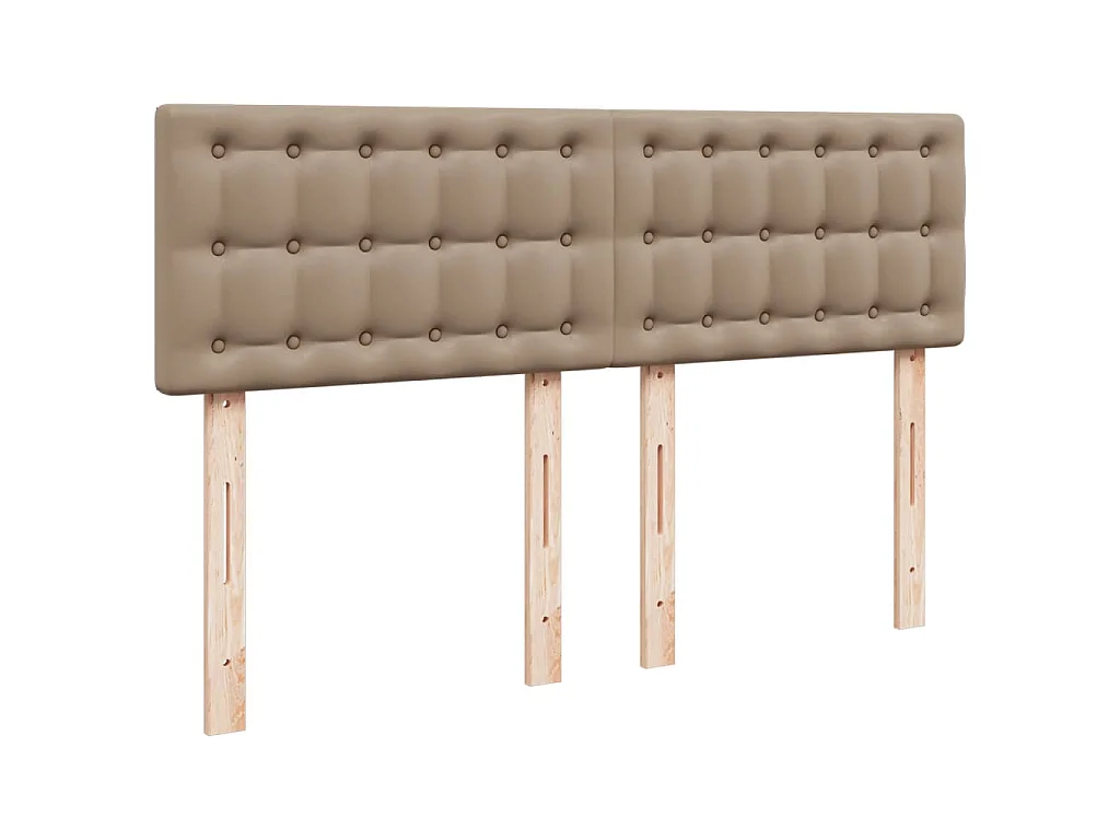 Cama box spring con colchón cuero sintético capuchino 140x200cm