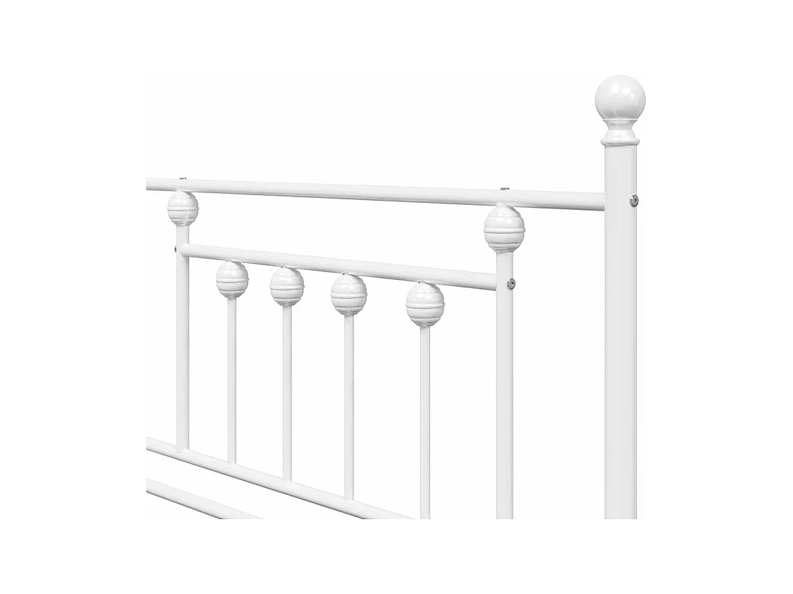 Cadre de lit de jour avec tête de lit Blanc 90 x 200 cm Acier