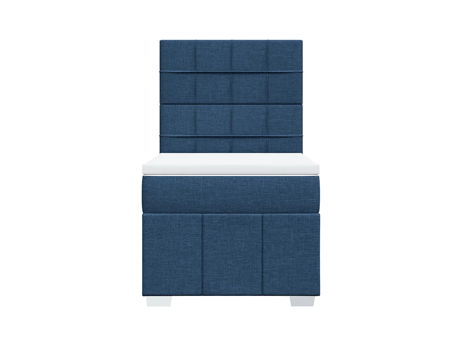 Sommier à lattes de lit avec matelas Bleu 90x200 cm Tissu