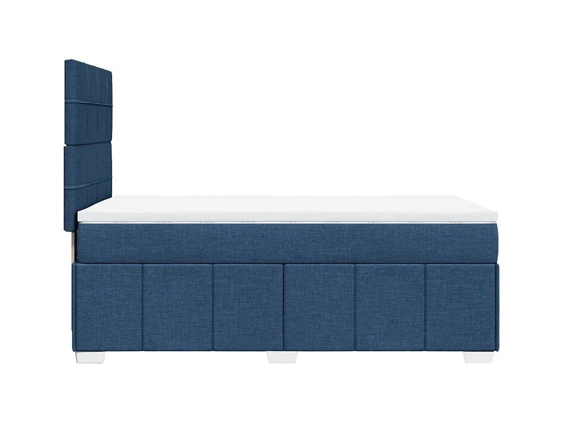 Sommier à lattes de lit avec matelas Bleu 90x200 cm Tissu