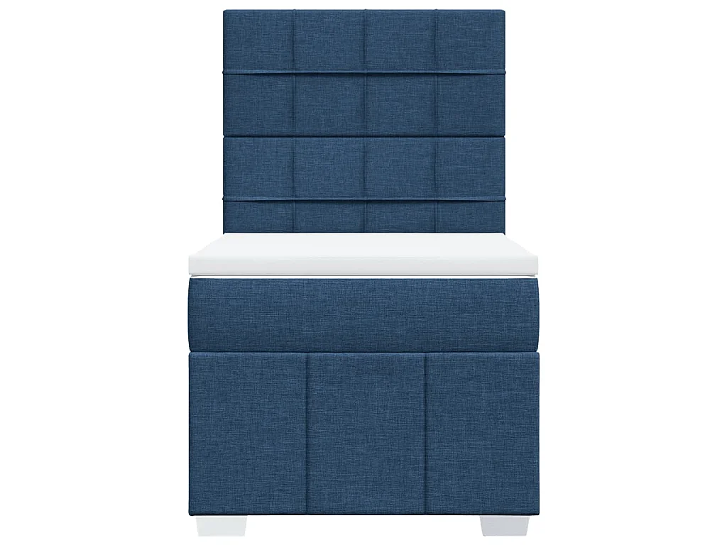 Sommier à lattes de lit avec matelas Bleu 90x200 cm Tissu