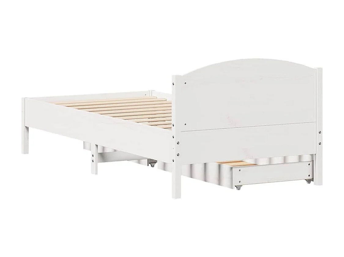 Letto senza Materasso Bianco 90x200 cm Legno Massello di Pino