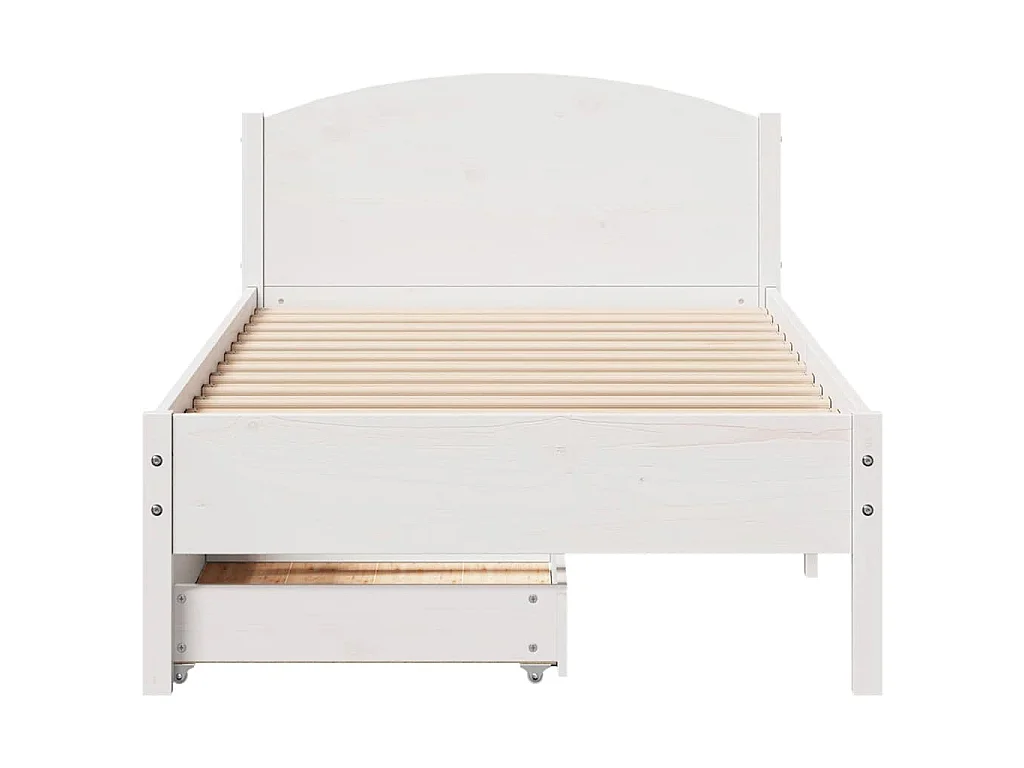 Estructura de cama sin colchón madera de pino blanca 90x200 cm