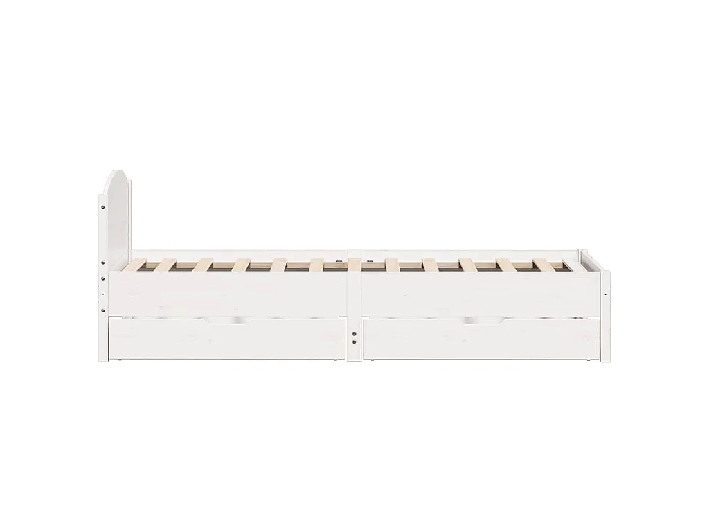Estructura de cama sin colchón madera de pino blanca 90x200 cm