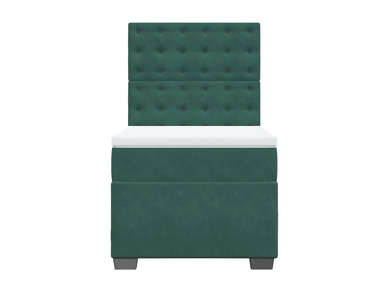 Boxspring met matras fluweel donkergroen 90x200 cm