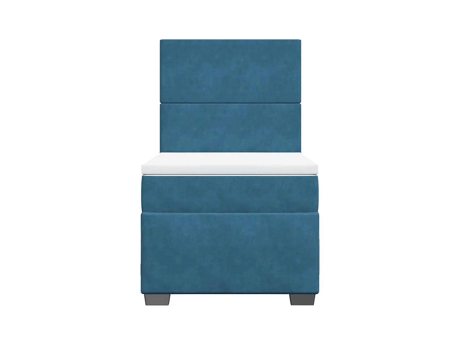 Sommier à lattes de lit avec matelas bleu 90x190 cm velours