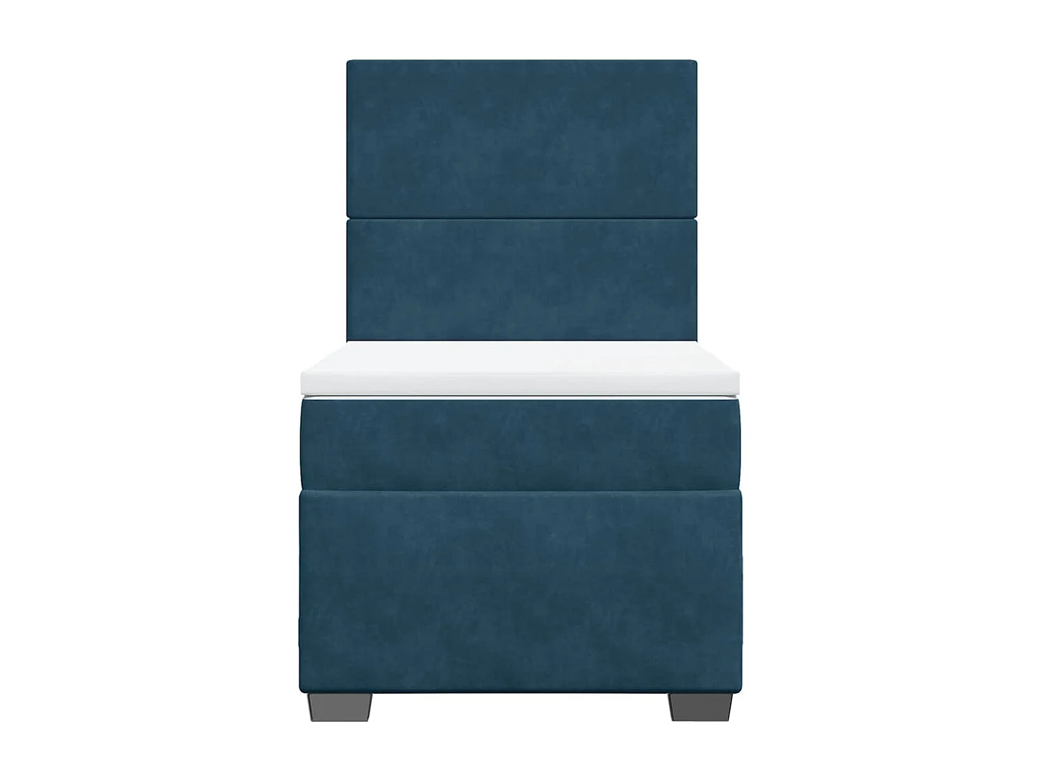 Sommier à lattes de lit avec matelas bleu 90x190 cm velours