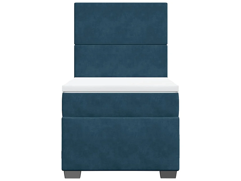 Giroletto a Molle con Materasso Blu 90x190 cm in Velluto