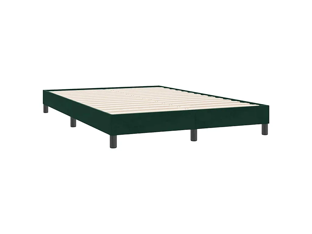 Cama box spring sin colchón verde oscuro terciopelo 160x220 cm