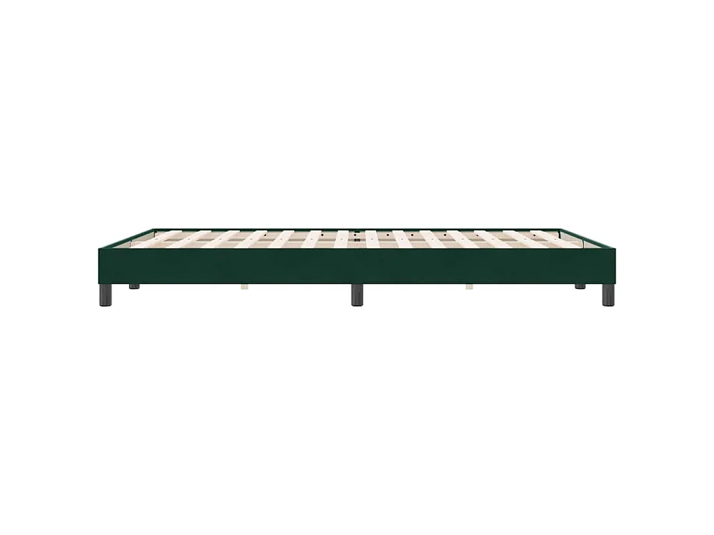 Cama box spring sin colchón verde oscuro terciopelo 160x220 cm