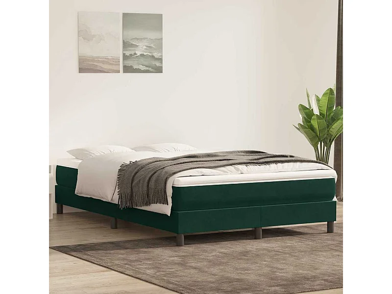 Boxspringbett ohne Matratze Dunkelgrün 160x220 cm Samt
