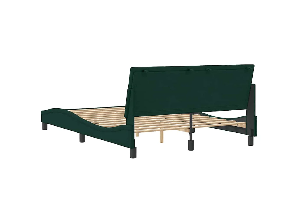 Giroletto senza Materasso Hanko Verde Scuro 140x190 cm in Velluto
