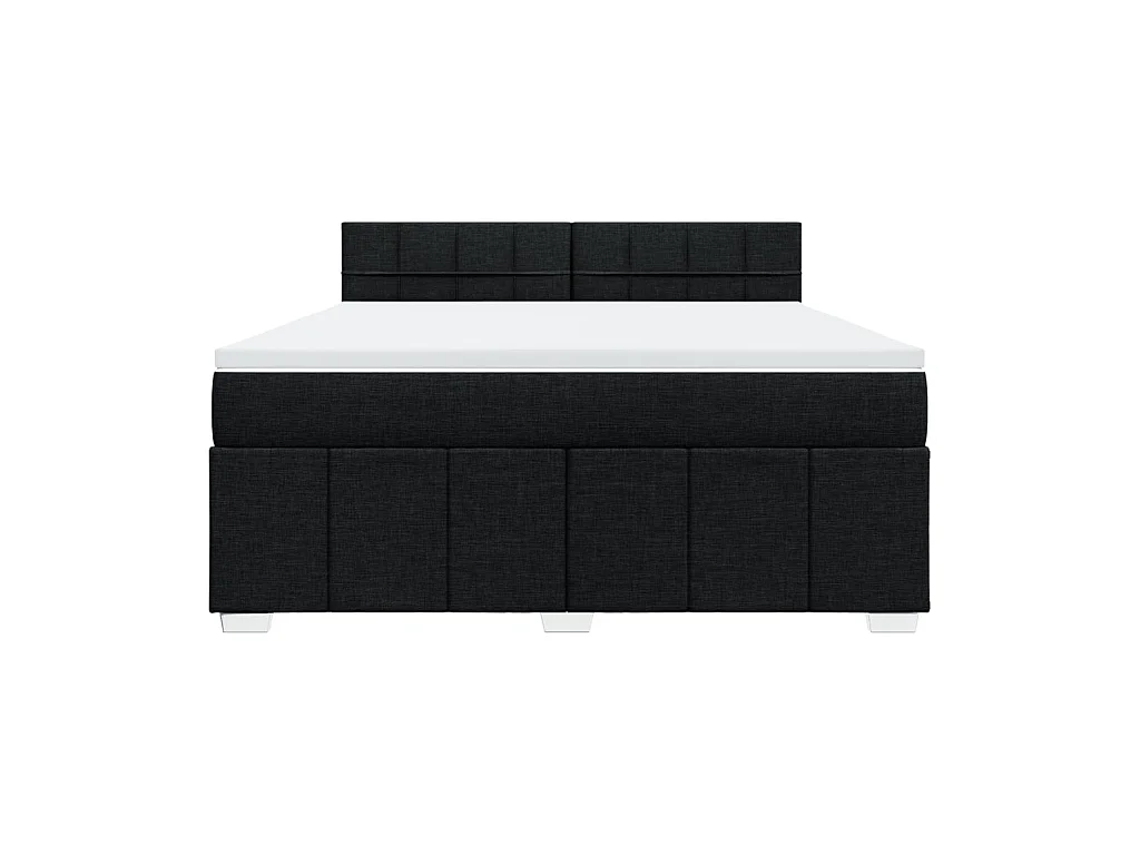 Giroletto a Molle con Materasso Nero 180x200 cm in Tessuto