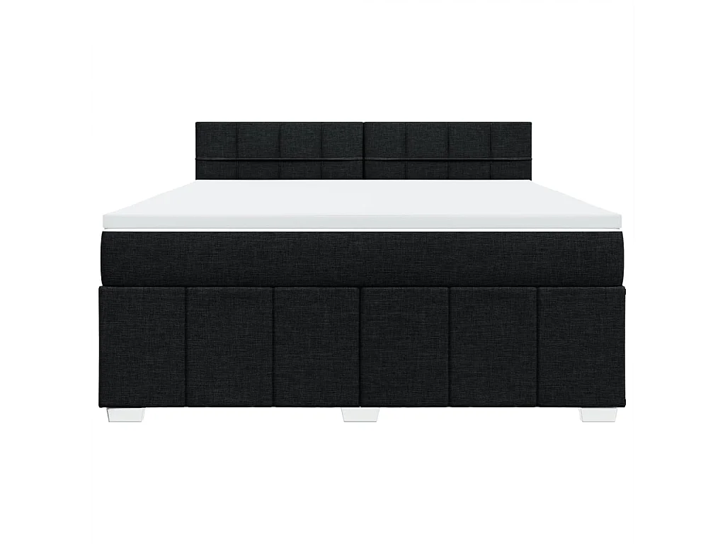 Sommier à lattes de lit avec matelas Noir 180x200 cm Tissu
