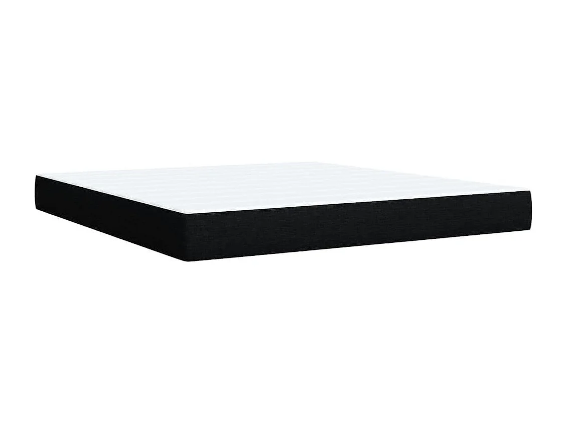 Sommier à lattes de lit avec matelas Noir 180x200 cm Tissu