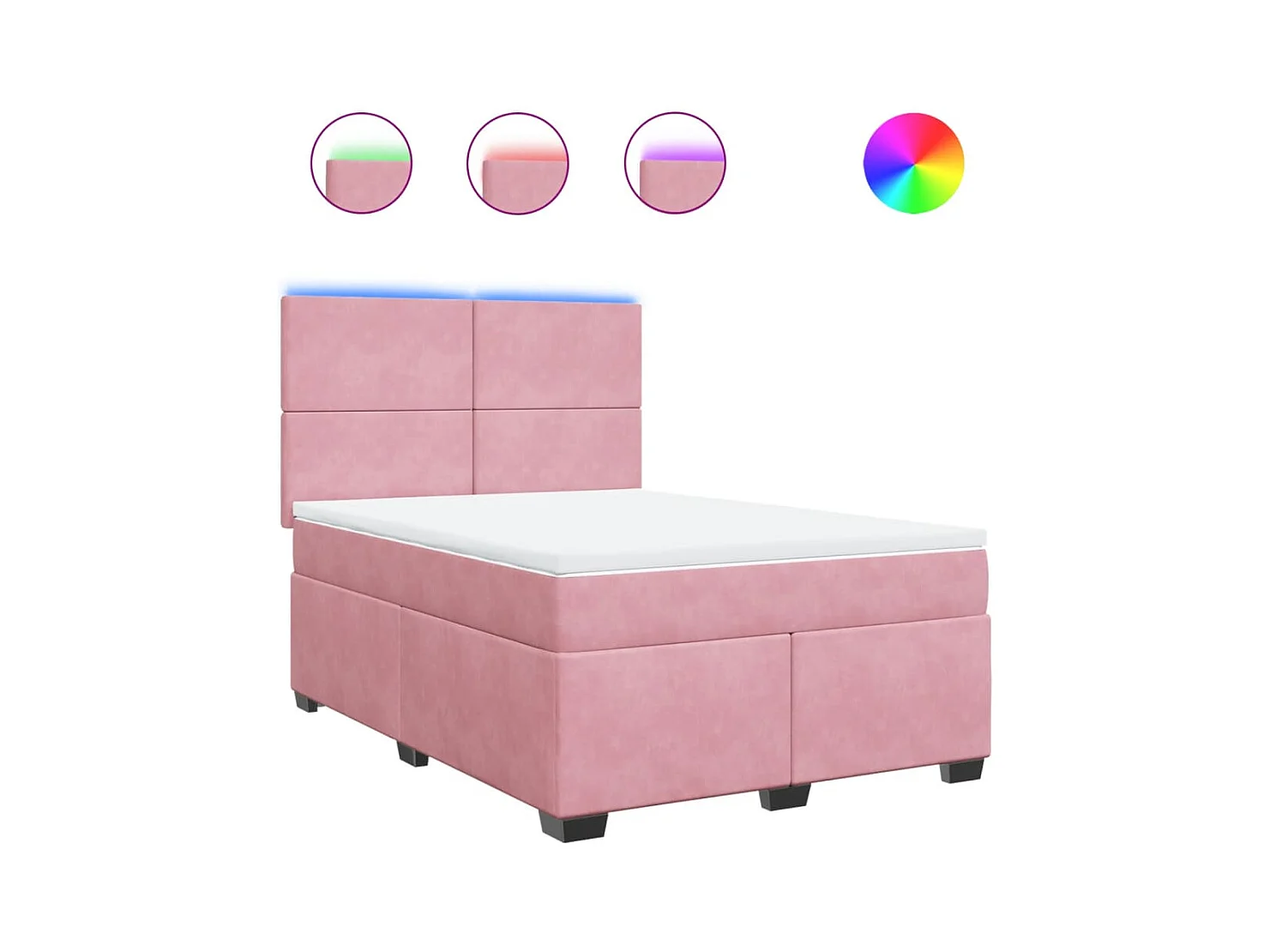 Sommier à lattes de lit avec matelas Rose 140x200 cm Velours