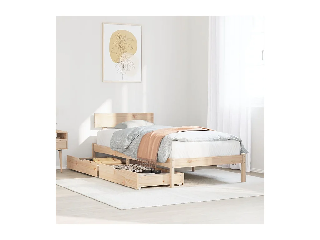Cadre de lit sans matelas 90x200 cm bois de pin massif