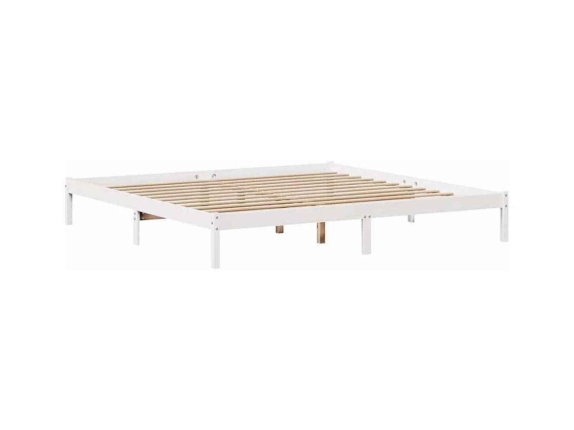 Cadre de lit sans matelas blanc 180x200 cm bois massif de pin