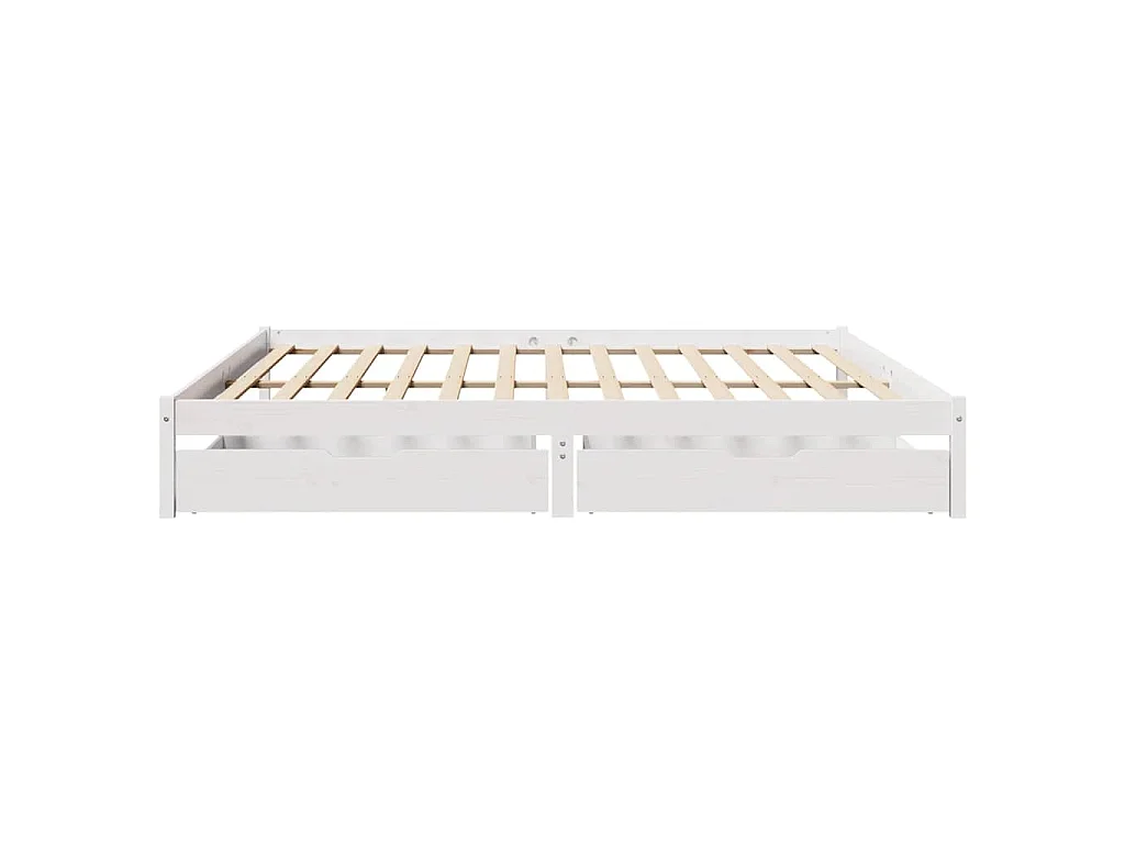 Bedframe zonder matras massief grenenhout wit 180x200 cm