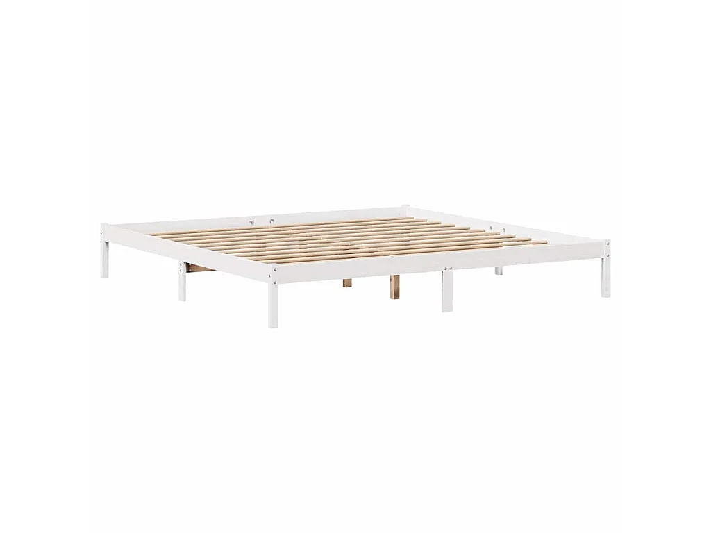 Bedframe zonder matras massief grenenhout wit 180x200 cm