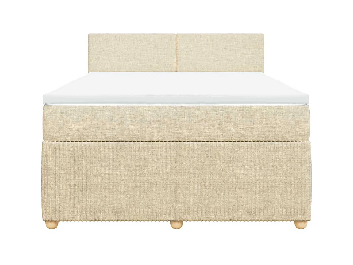Sommier à lattes de lit avec matelas Crème 140x190 cm Tissu