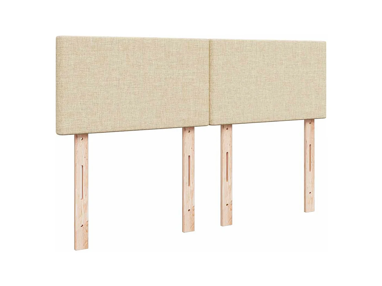 Sommier à lattes de lit avec matelas Crème 140x190 cm Tissu