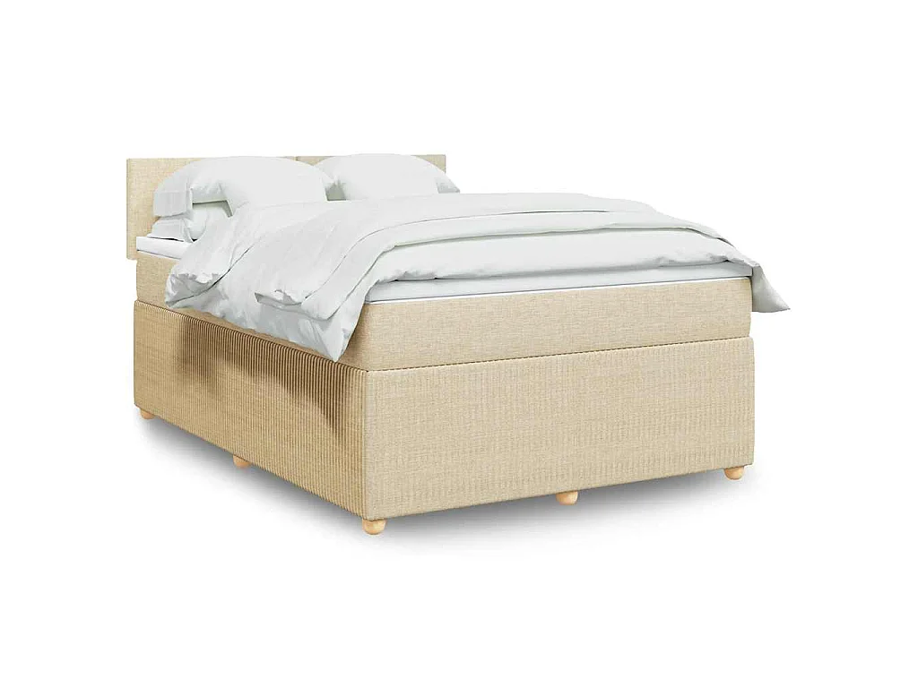 Giroletto a Molle con Materasso Crema 140x19 cm in Tessuto